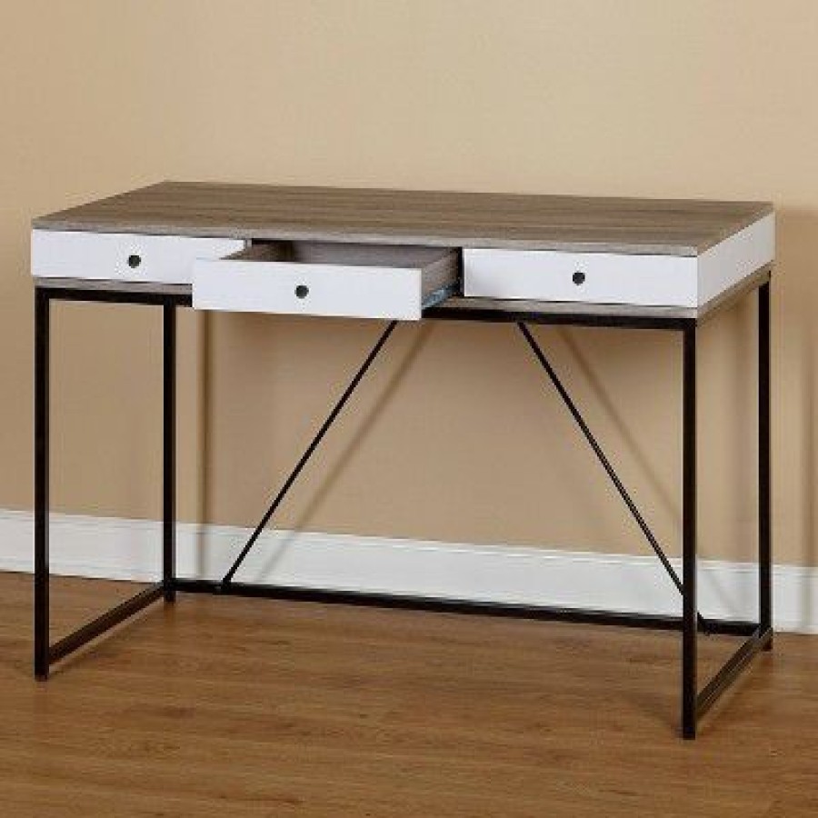 Executive Desks * | Sally Desk With 3 Drawers Black/Gray Buylateral