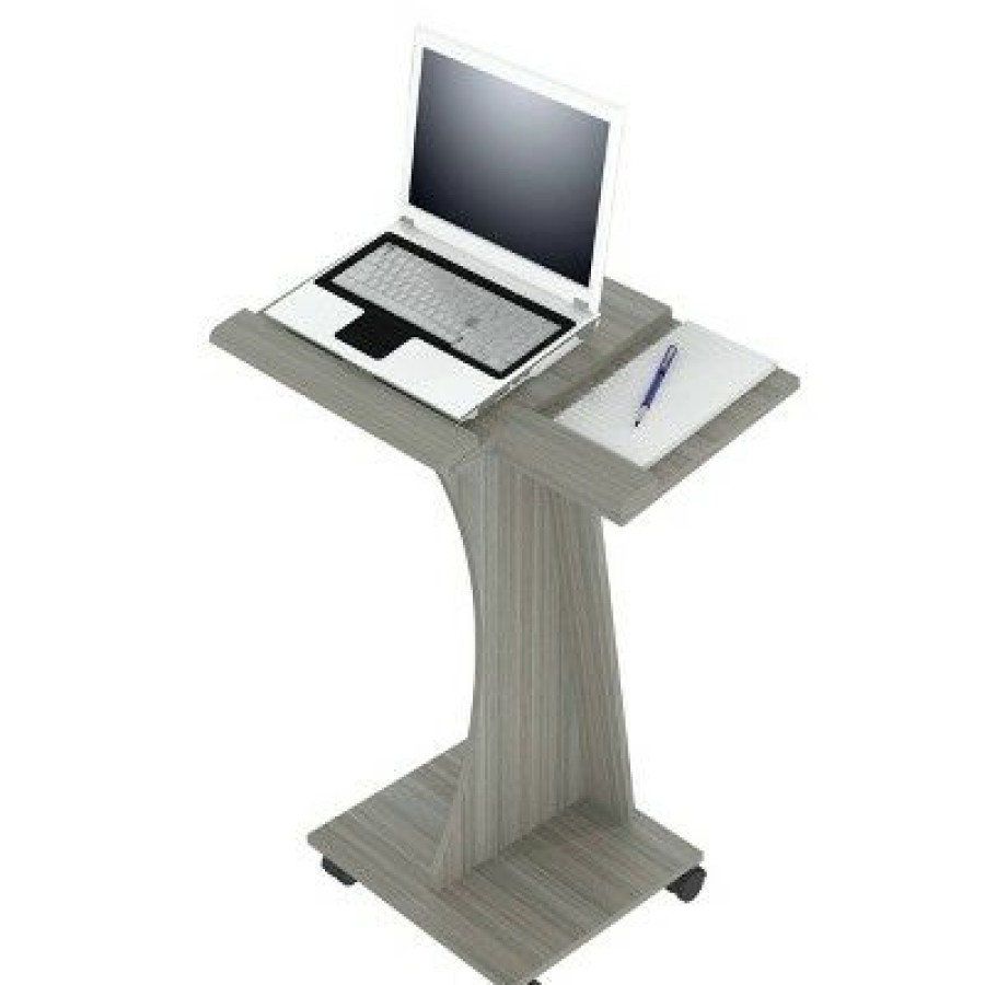 Computer Desks * | Rolling Laptop Cart Gray Inval