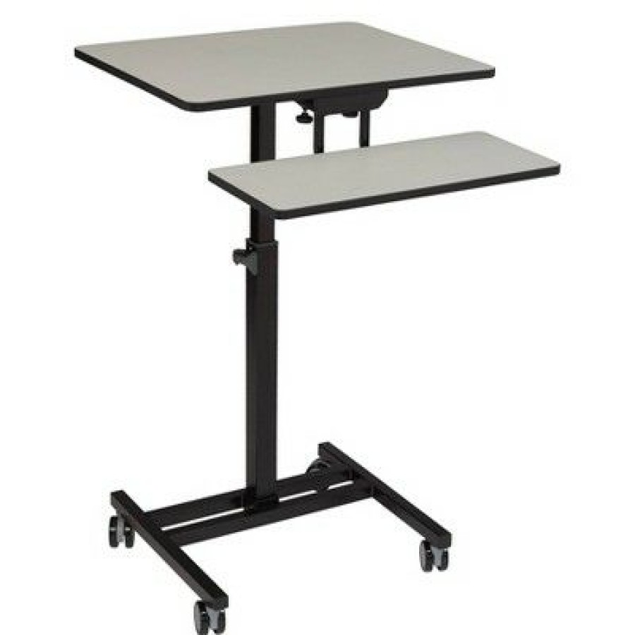 Executive Desks * | Student'S Standing Desk Gray With Black Frame National Public Seating