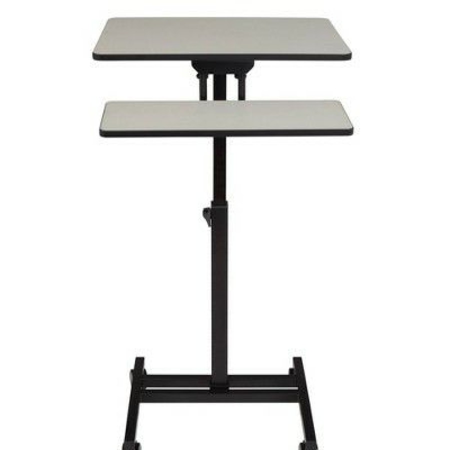 Executive Desks * | Student'S Standing Desk Gray With Black Frame National Public Seating