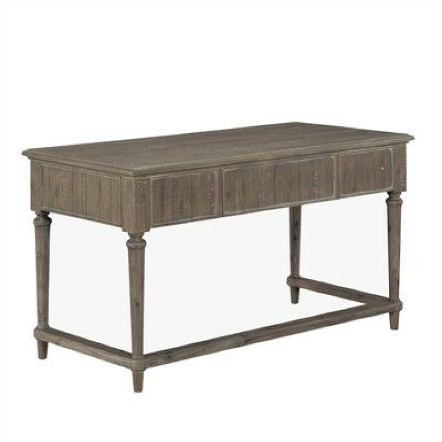 Executive Desks * | Cardano Wood Writing Desk In Driftwood Light Brown Lexicon