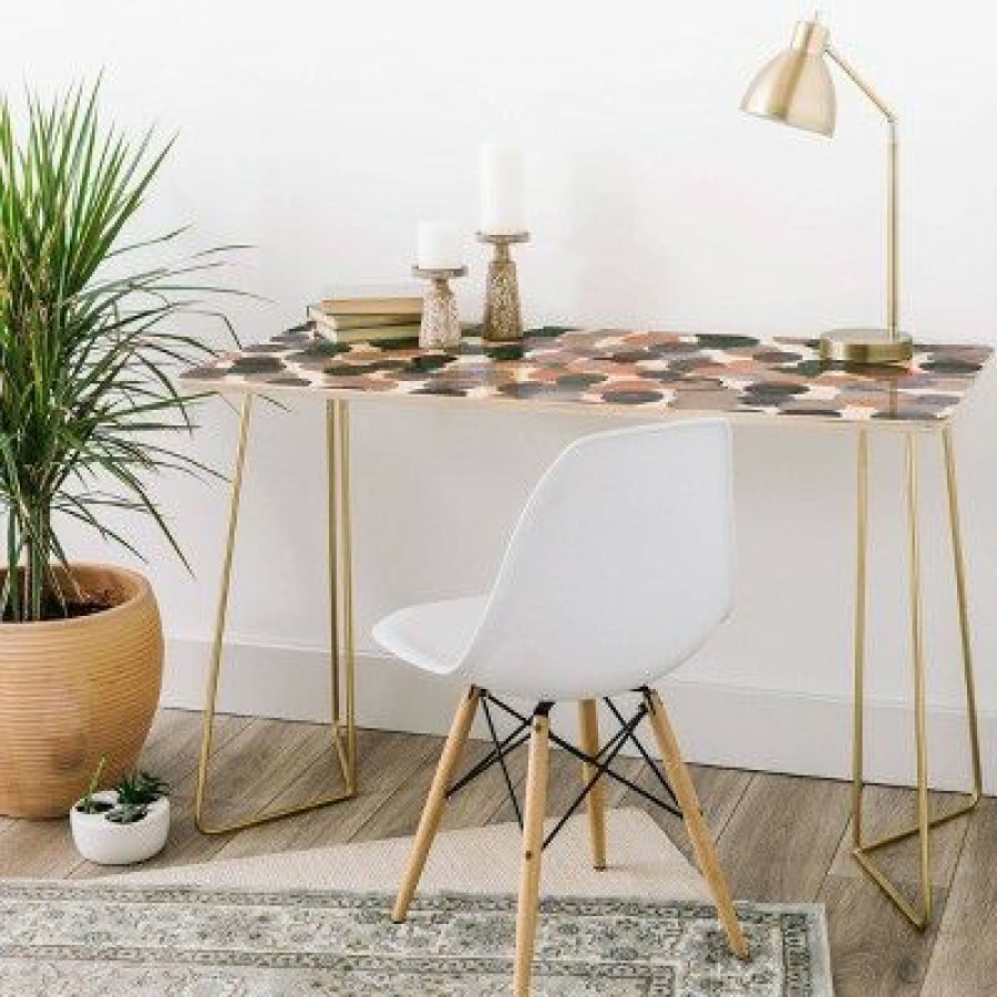 Executive Desks * | Amy Sia Gracie Spot Desk Gold/Gray Deny Designs