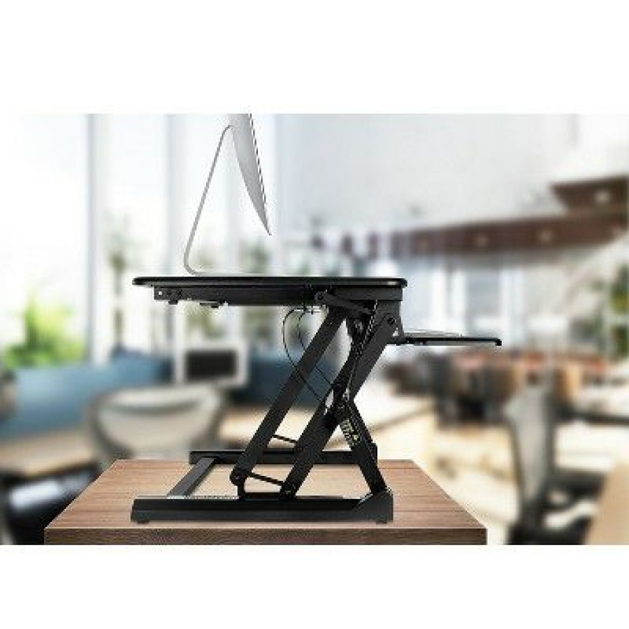 Executive Desks * | Mount-It! 6.25 17 Height Adjustable Sit Stand Desk Converter Black Mi-7955