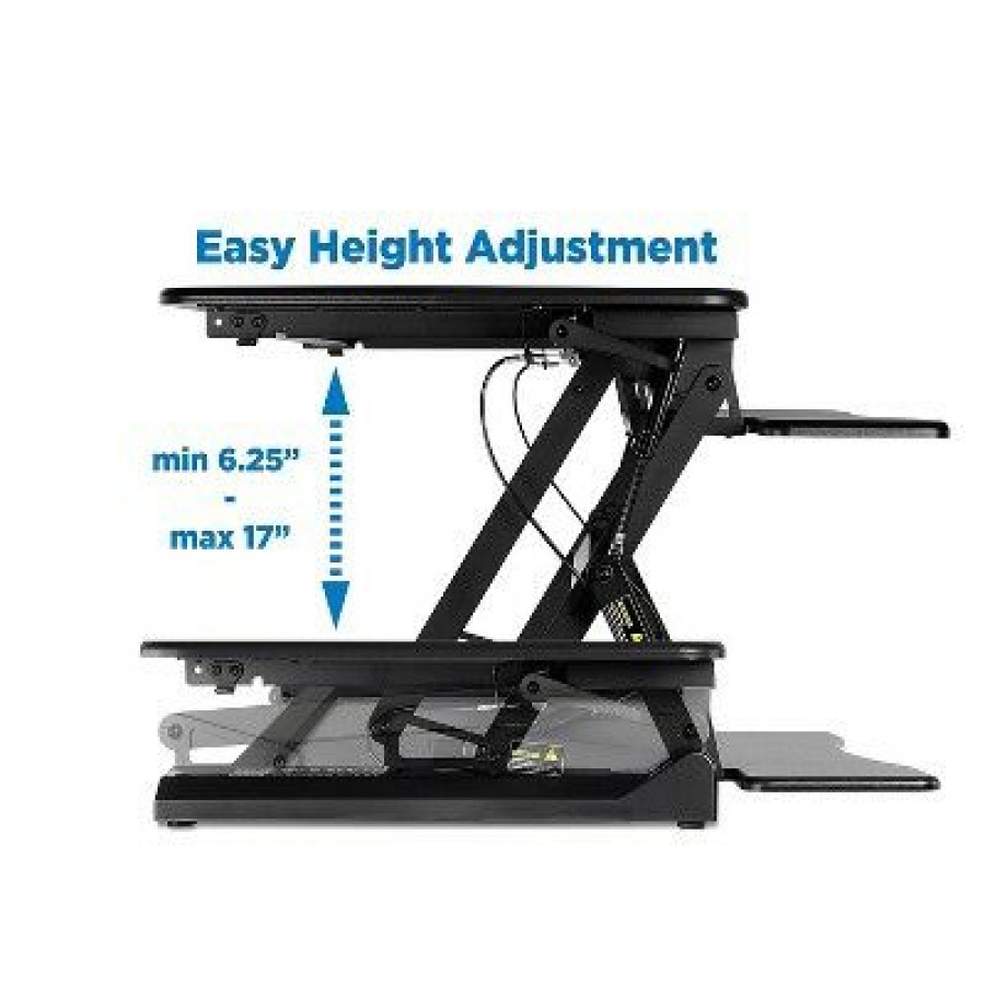 Executive Desks * | Mount-It! 6.25 17 Height Adjustable Sit Stand Desk Converter Black Mi-7955