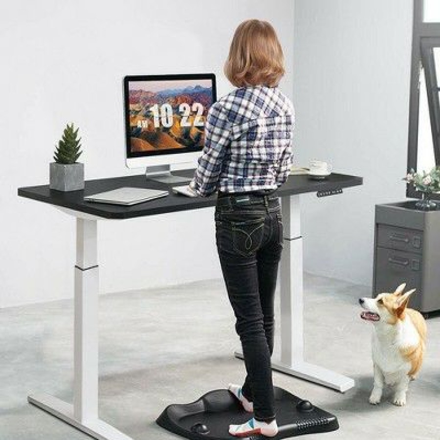 Executive Desks * | Costway Electric 55"X28" Standing Desk Sit To Stand Workstation Dual Motor