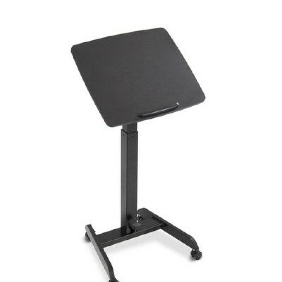 Computer Desks * | Cruizer 360 Tilting Mobile Podium With Pneumatic Height Adjustments Black Stand Steady