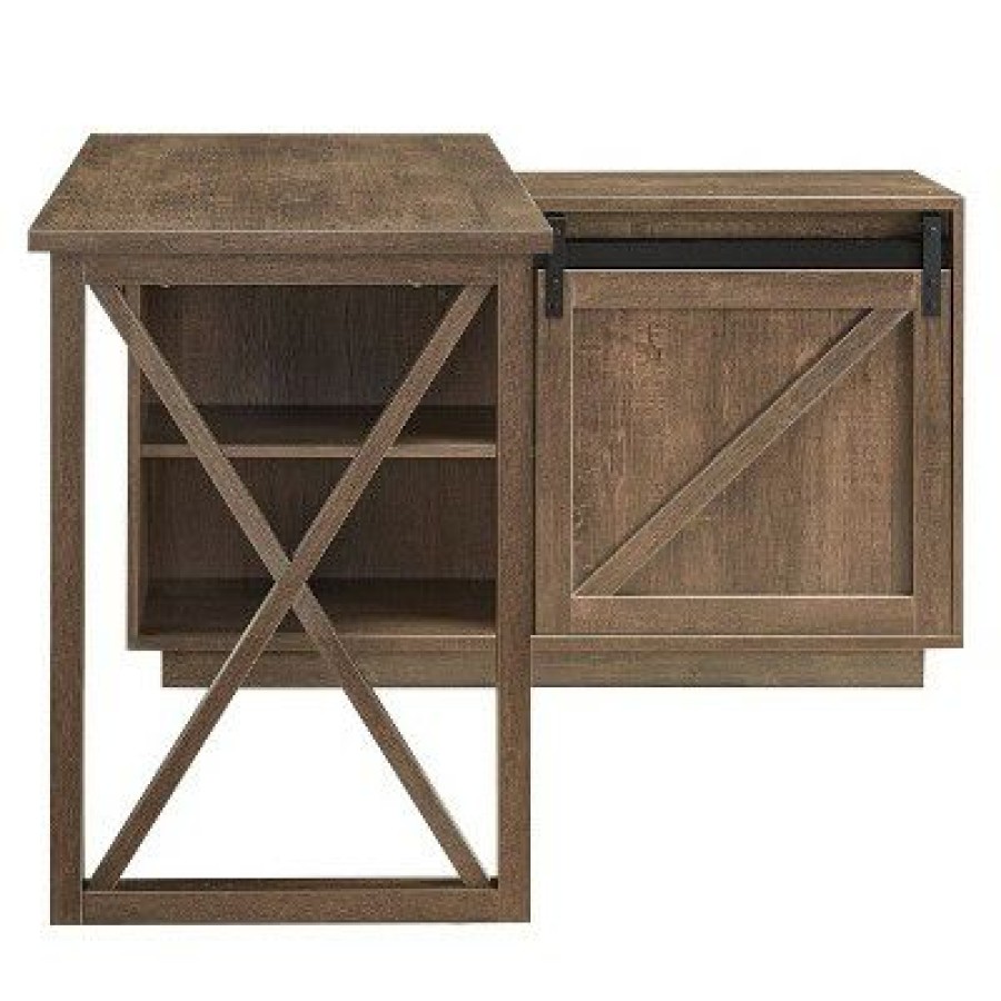 Corner Desks * | Sevyn Transitional L Shape Desk Walnut Oak Homes: Inside + Out