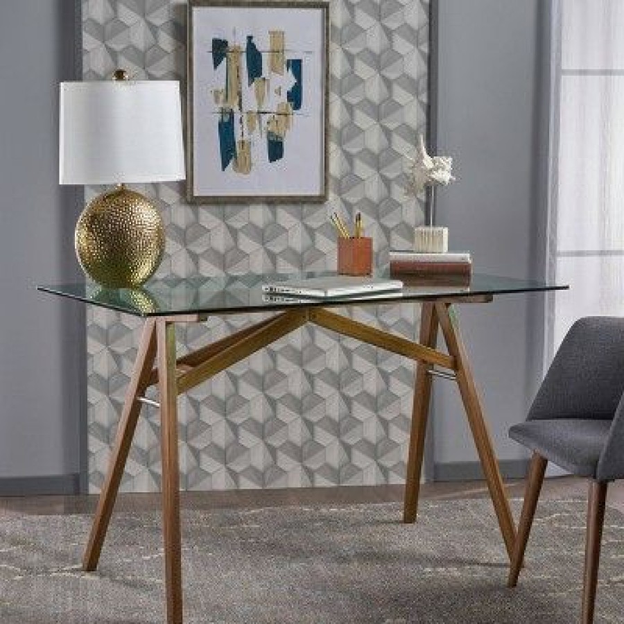 Executive Desks * | Camila Mid Century Desk Natural Christopher Knight Home