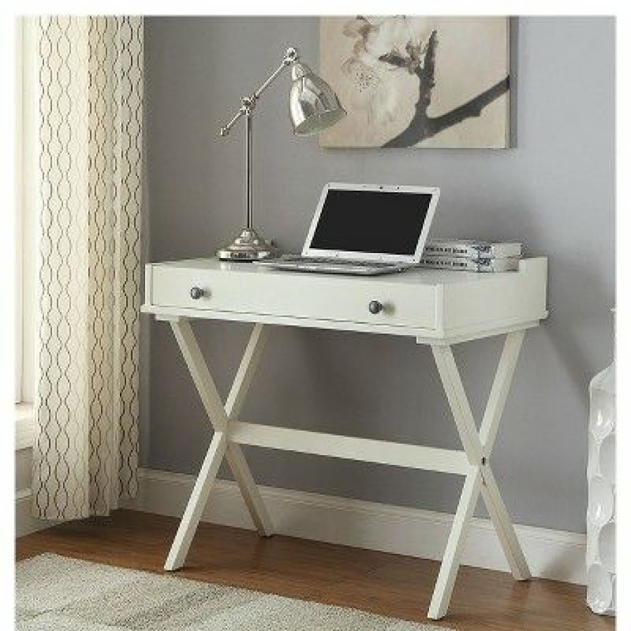 Executive Desks * | Linnea Flip Top Desk Antique White Carolina Cottage