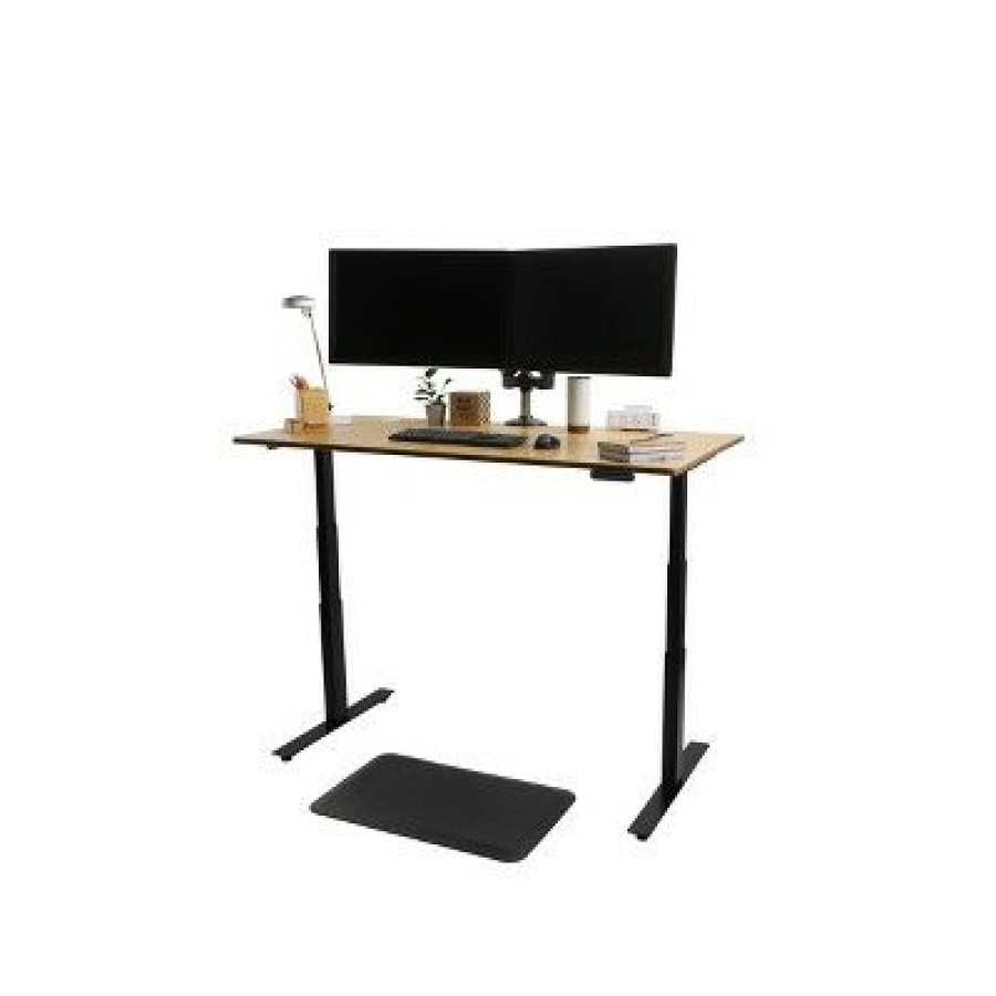 Executive Desks * | Bamboo Top Standing Desk With Metal Legs Standdesk