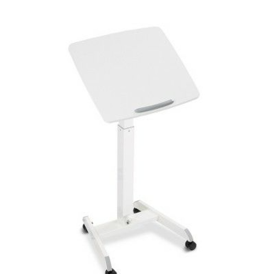 Computer Desks * | Cruizer 360 Tilting Mobile Podium With Pneumatic Height Adjustments White Stand Steady