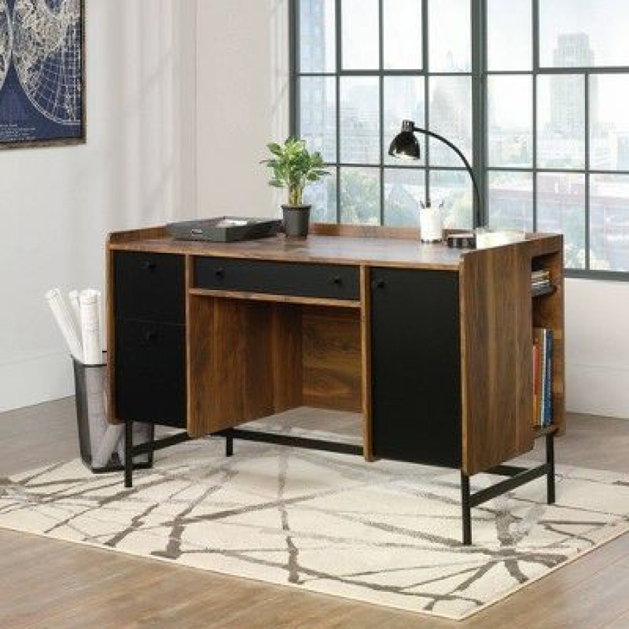 Executive Desks * | 2 Drawer Harvey Park Desk Grand Walnut Sauder ...