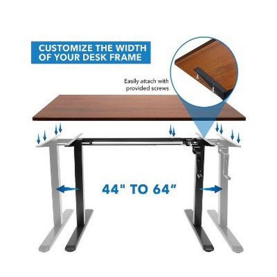 Executive Desks * | Mount-It! 30 -50 H Adjustable Hand Crank Sit-Stand Desk Brown/Black (Mi-18071)