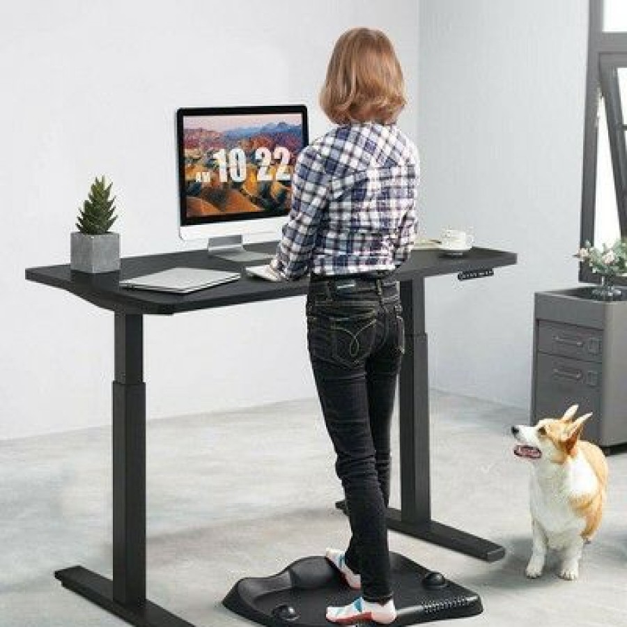 Executive Desks * | Costway 55"X28" Electric Standing Desk Sit To Stand Workstation Dual Motor