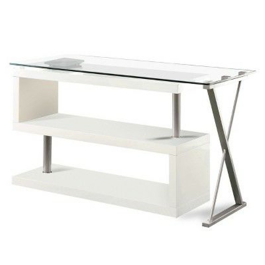 Executive Desks * | Nagini Swivel Computer Desk Glossy White Homes: Inside + Out