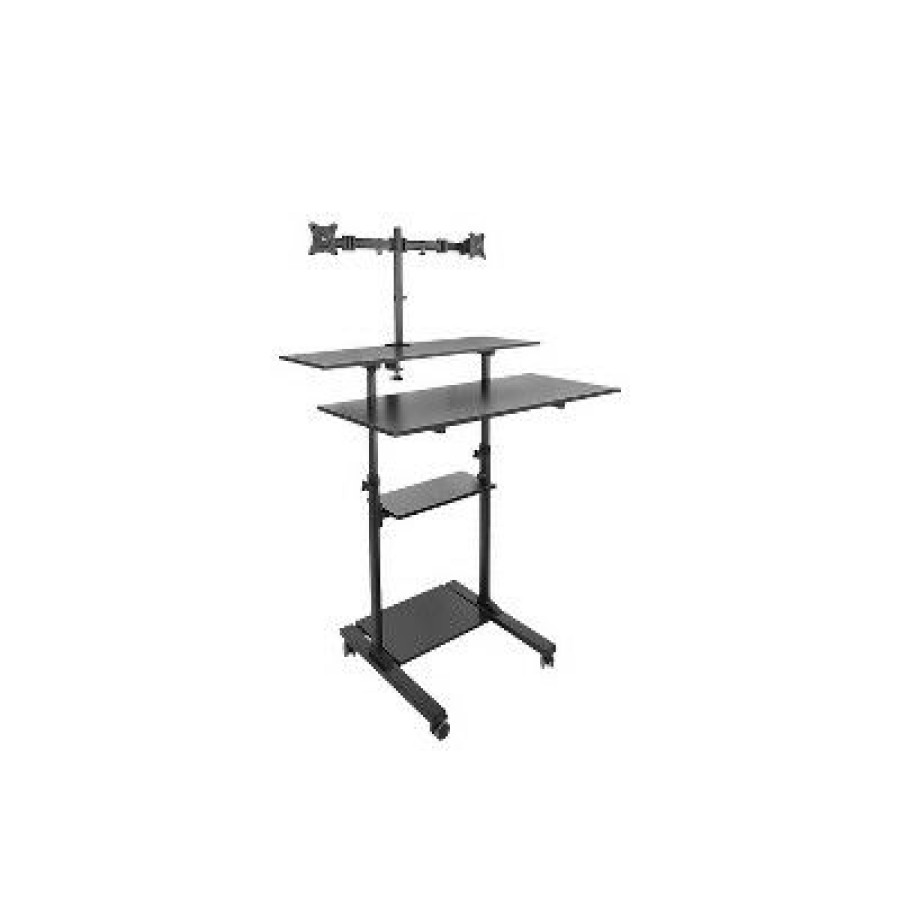 Executive Desks * | Mount-It! 37 55 Rolling Stand-Up Desk Black Mi-7972B