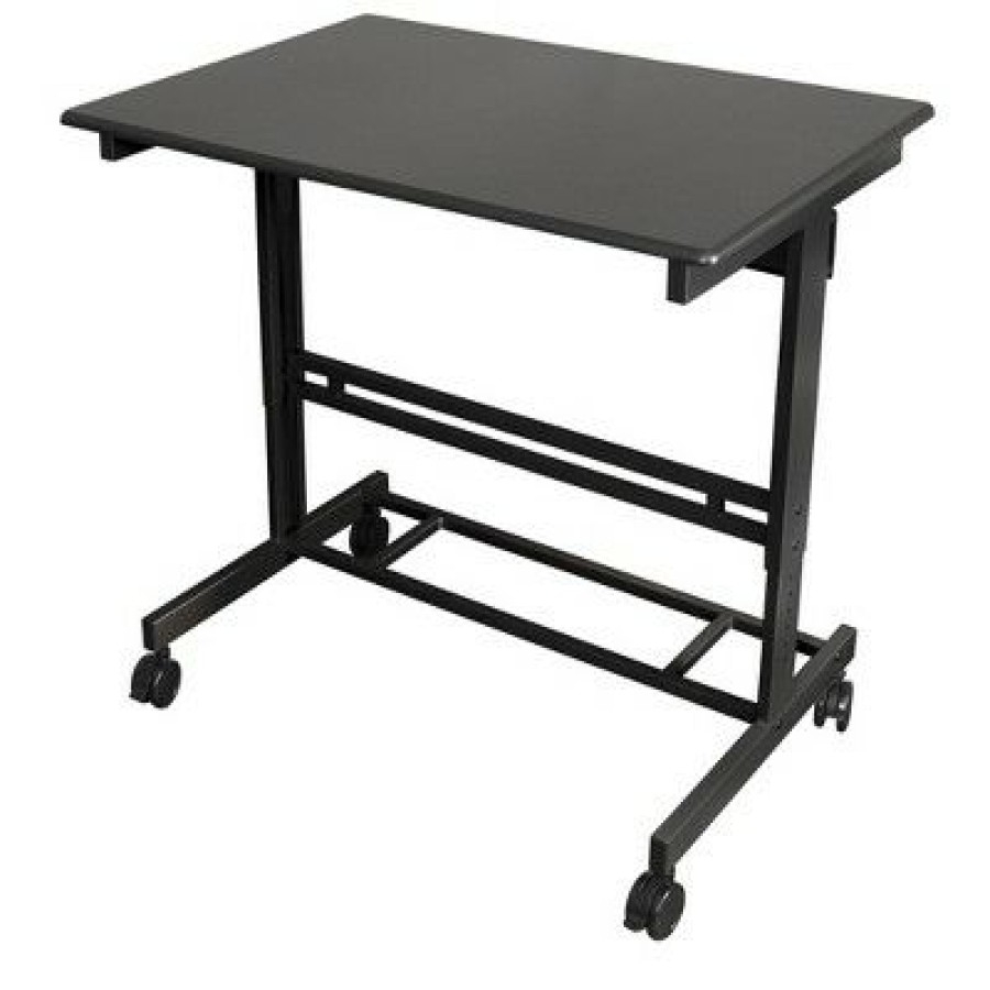 Computer Desks * | Stand Up Desk Store Rolling Adjustable Height Standing Desk Computer Workstation