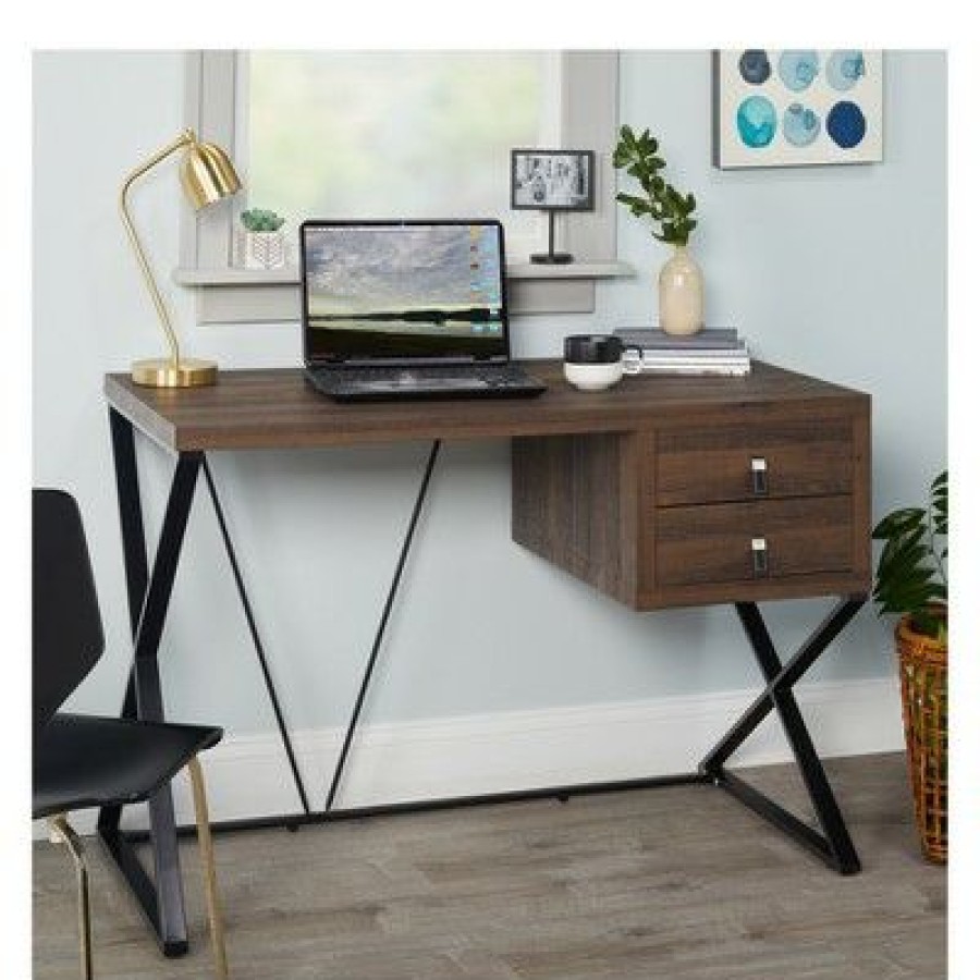 Executive Desks * | Amara Desk Brown Buylateral