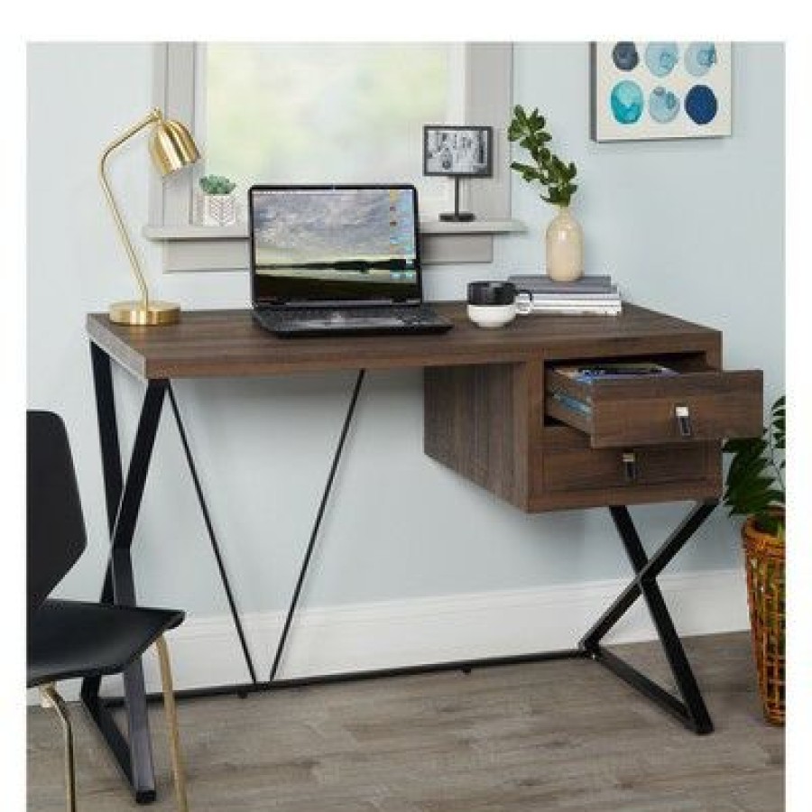 Executive Desks * | Amara Desk Brown Buylateral