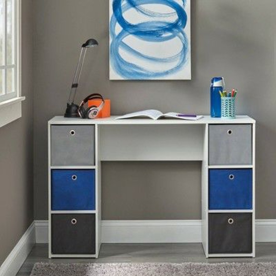 Executive Desks * | Student Writing Desk With 6 Fabric Bins Buylateral