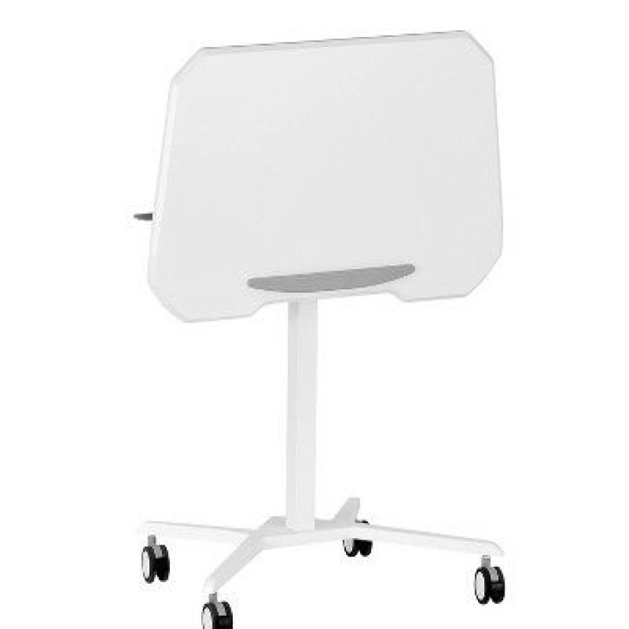 Computer Desks * | Sit To Stand Mobile Laptop Computer Stand With Height Adjustable White Techni Mobili