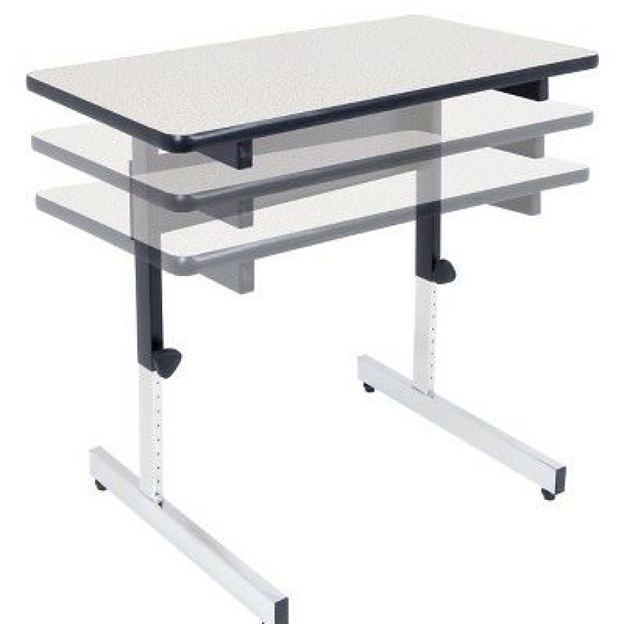 Executive Desks * | 36" Canvas & Color Adjustable All Purpose Table Black/Gray Calico Designs