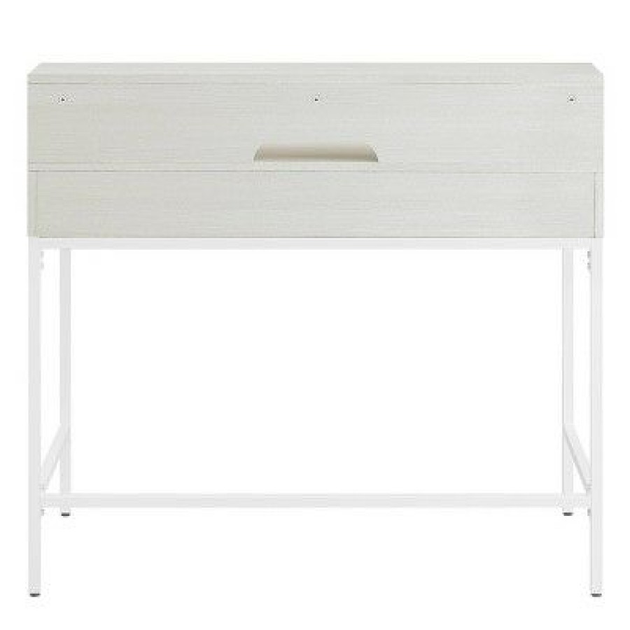 Executive Desks * | 40" Contempo Desk With 2 Drawers And Shelf Hutch White Oak Osp Home Furnishings