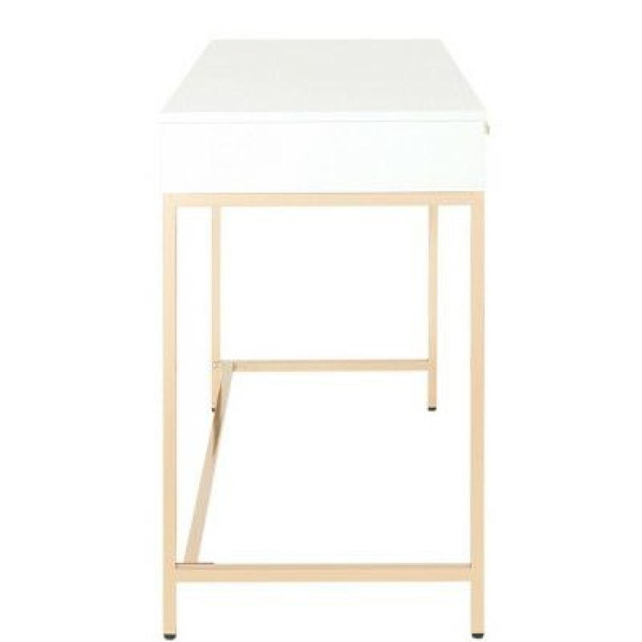 Executive Desks * | Alios Desk White/Gold Osp Home Furnishings