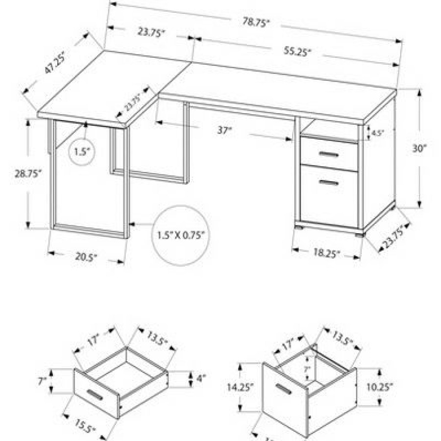 Executive Desks * | 80 Computer Desk Left Or Right Facing Everyroom