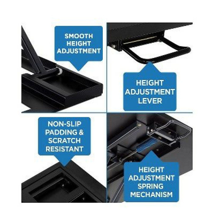 Executive Desks * | Mount-It! 32 Height Adjustable Sit Stand Desk Converter Black Mi-7929Blk