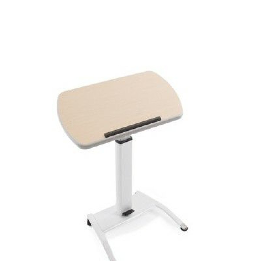 Computer Desks * | Cruizer Pivot Mobile Podium Tilting Desktop And Pneumatic Height Adjustment White Stand Steady