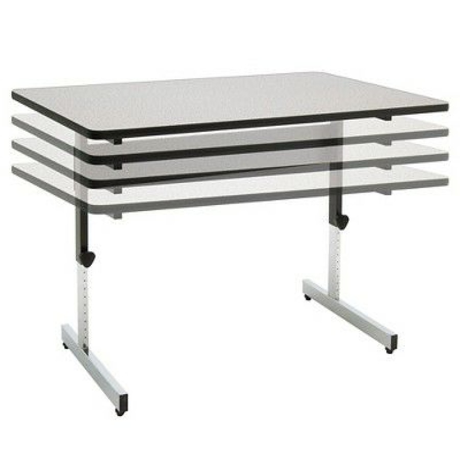 Executive Desks * | 47.5" Canvas & Color Adjustable All Purpose Desk Black/Gray Calico Designs