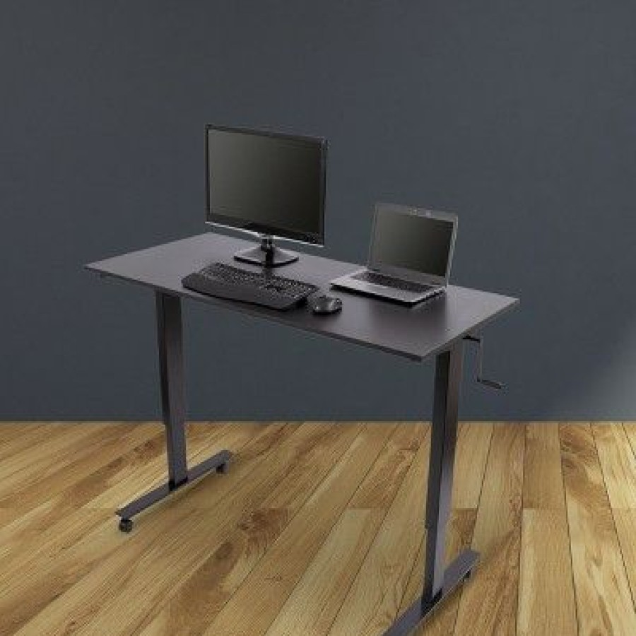 Executive Desks * | Stand Up Desk Store Crank Adjustable Height Rolling Standing Desk