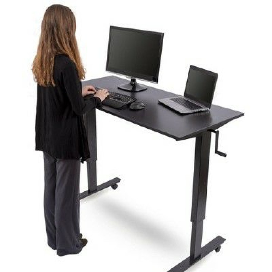 Executive Desks * | Stand Up Desk Store Crank Adjustable Height Rolling Standing Desk