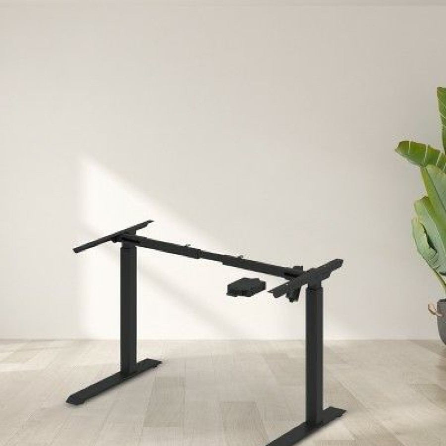 Executive Desks * | Stand Up Desk Store Electric Standing Desk Frame With Adjustable Width And Easy Assembly Black