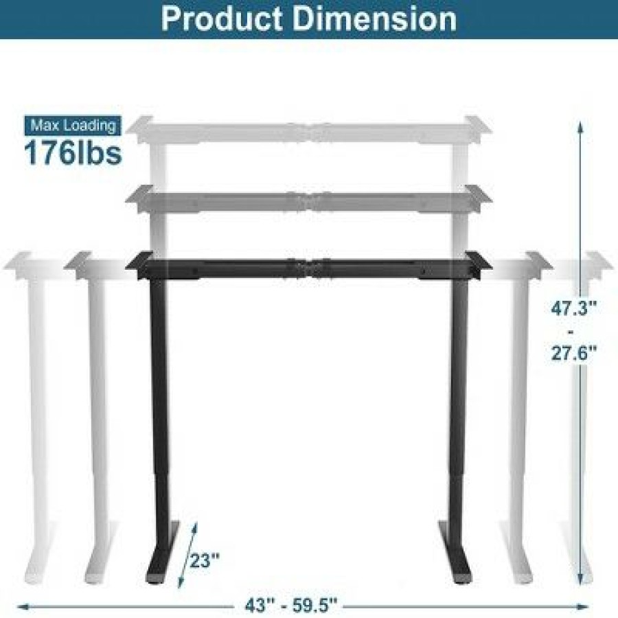 Executive Desks * | Costway Electric Adjustable Standing Up Desk Frame Dual Motor W/Controller