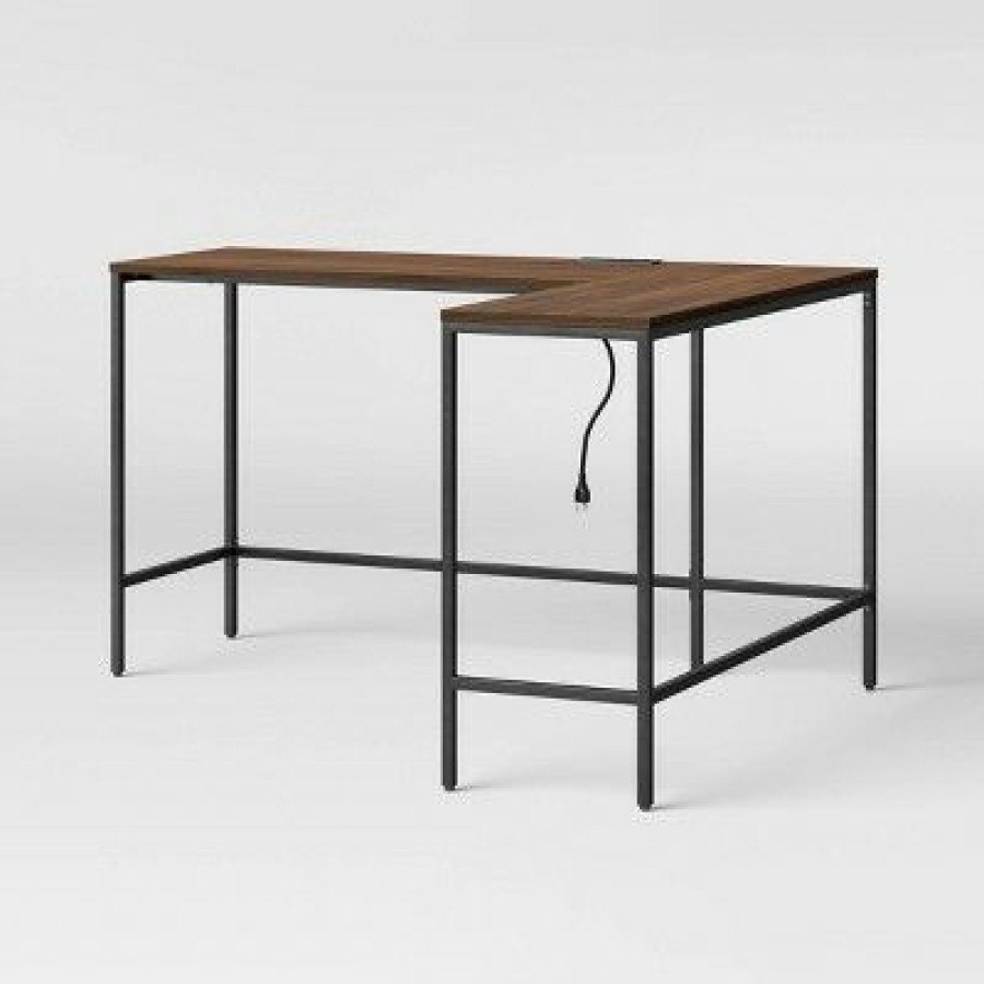 Corner Desks * | Loring Wood L Shaped Writing Desk Project 62