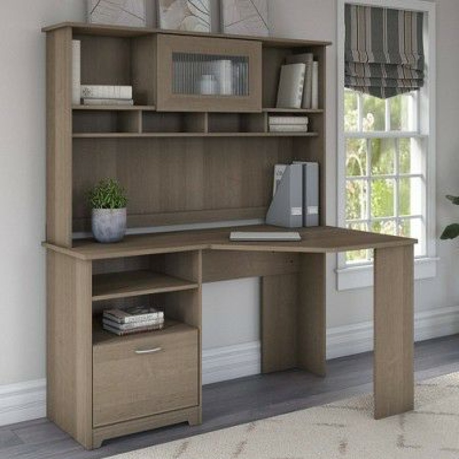 Corner Desks * | Cabot 60W Corner Desk With Hutch Bush Furniture