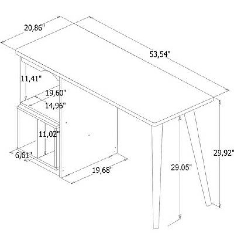 Executive Desks * | 53.54 Hampton Home Office Desk Manhattan Comfort