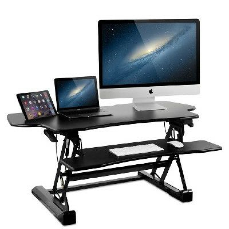 Executive Desks * | Mount-It! 48 Standing Desk Height Adjustable Riser With Gas Spring Lift Metal Mi-7925