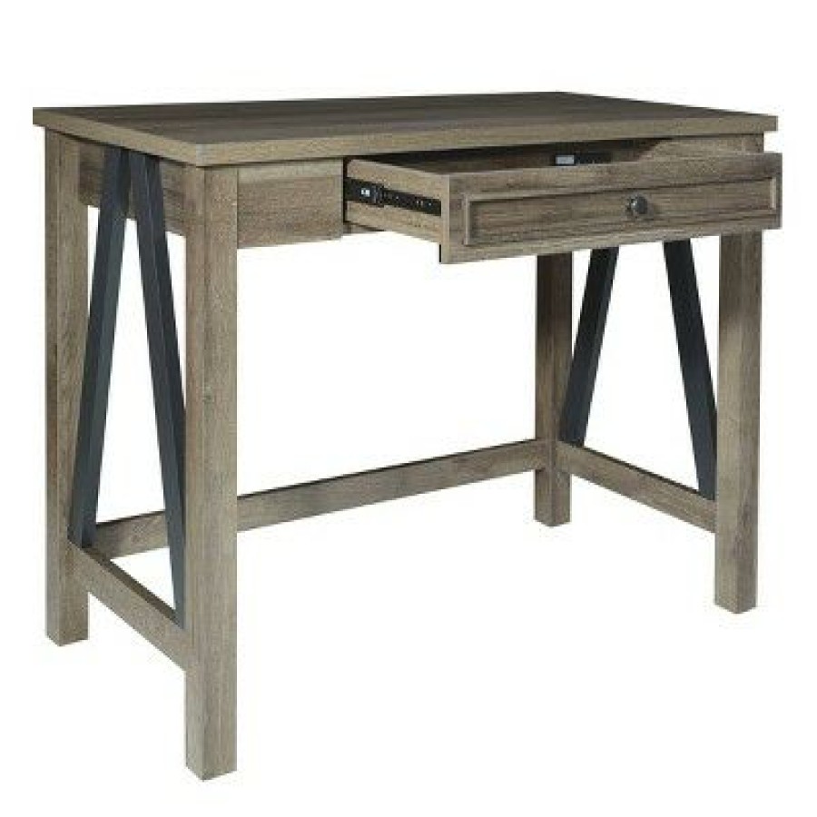 Executive Desks * | 42" Braydon Writing Desk Gray Oak Osp Home Furnishings