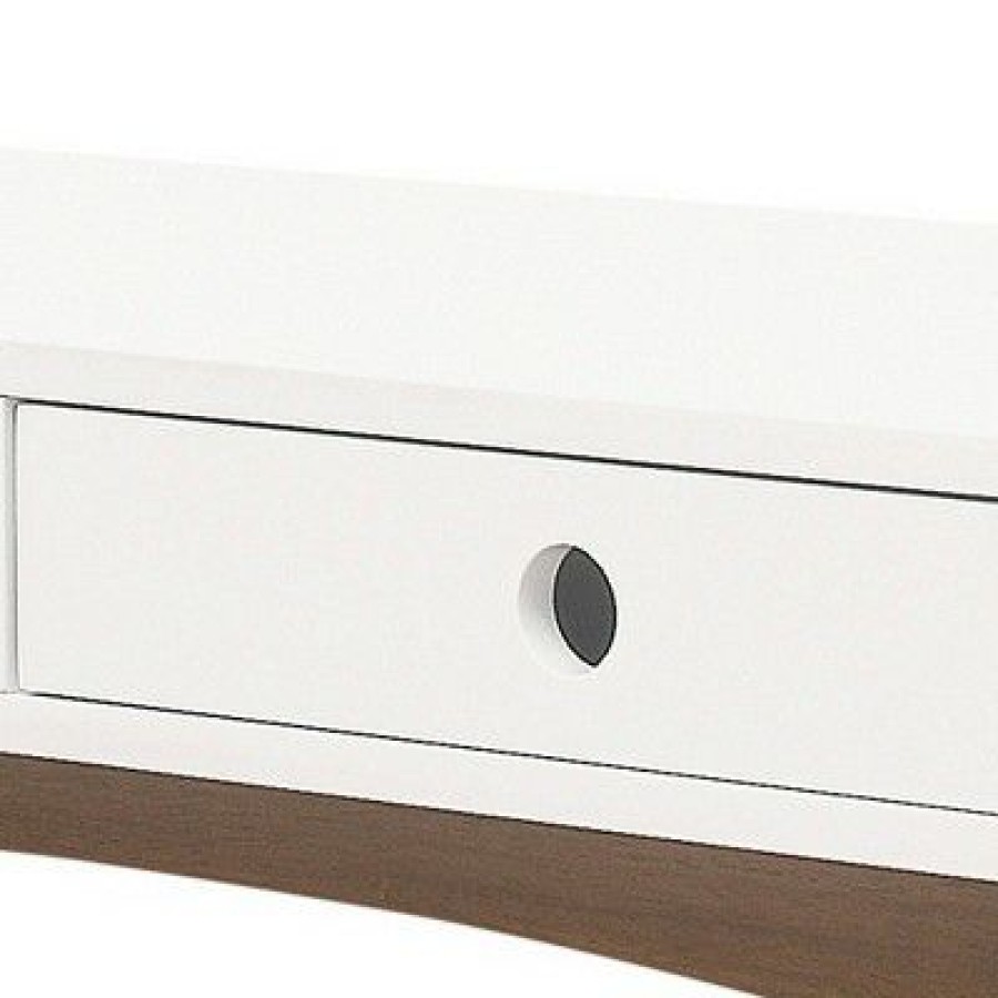 Executive Desks * | Writing Desk With 1 Drawer And 1 Compartment White/Brown Benzara