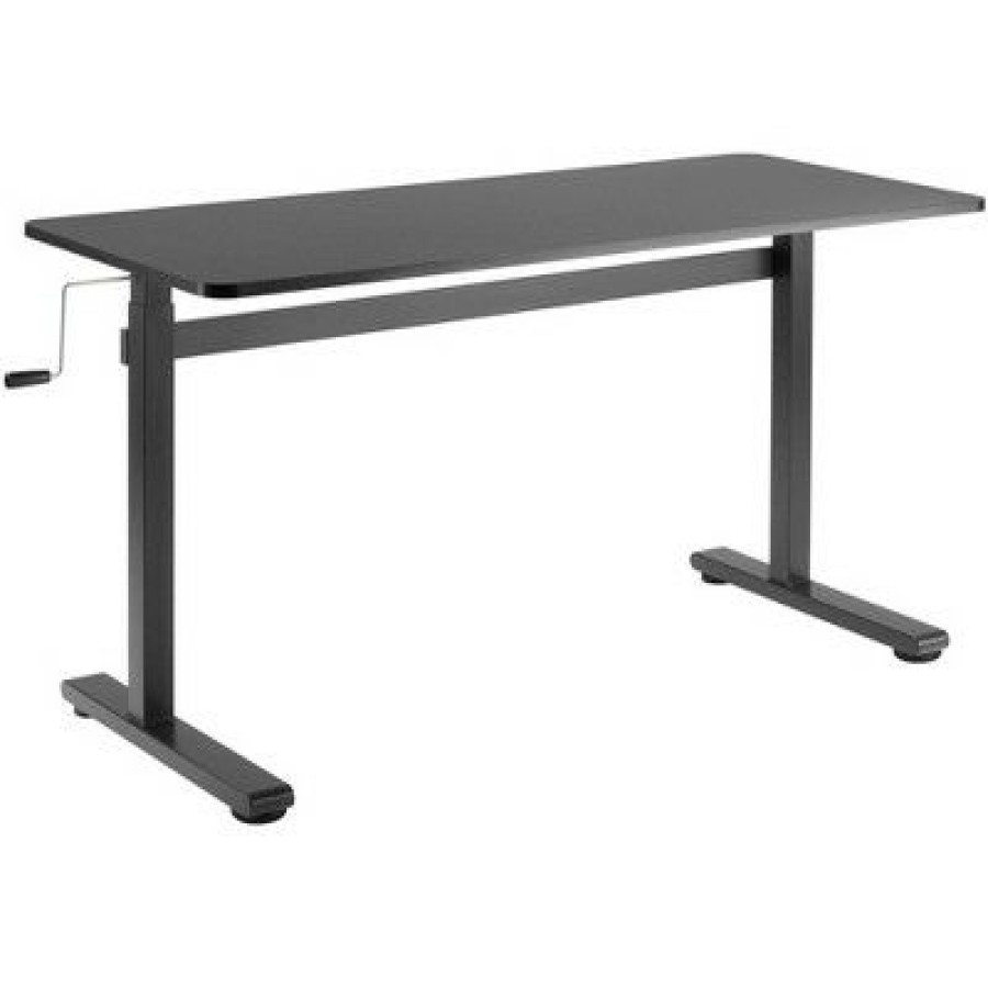 Executive Desks * | Tranzendesk Standing Desk- 55 Manual Height Adjustable Workstation Black Stand Steady