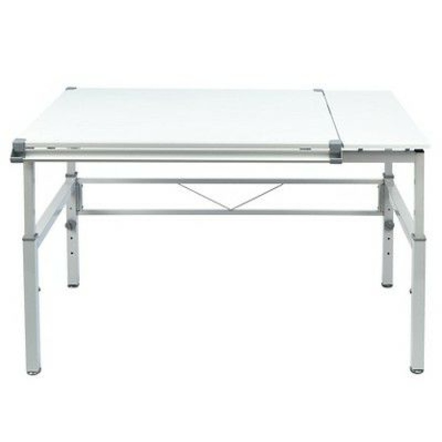 Drafting Tables * | 30" X 42" Canvas & Color Split Top Workstation White Studio Designs