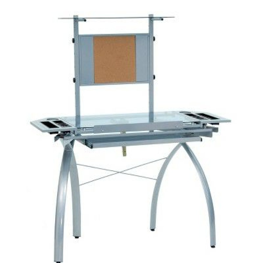 Drafting Tables * | Studio Designs Futura Tower Silver/Blue Glass