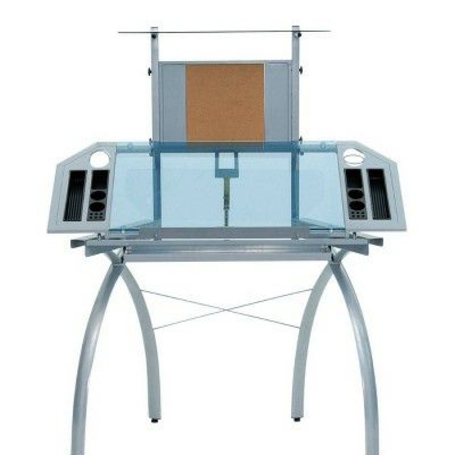 Drafting Tables * | Studio Designs Futura Tower Silver/Blue Glass