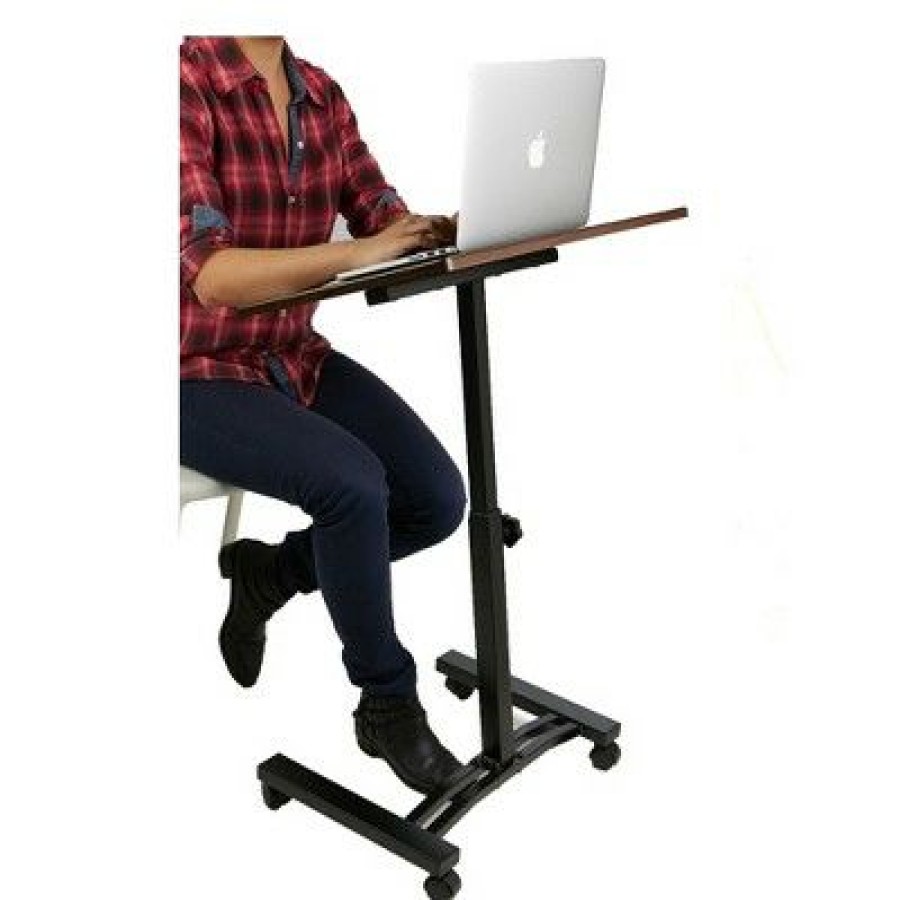 Computer Desks * | Mind Reader Adjustable Standing And Sitting Laptop Cart, Black