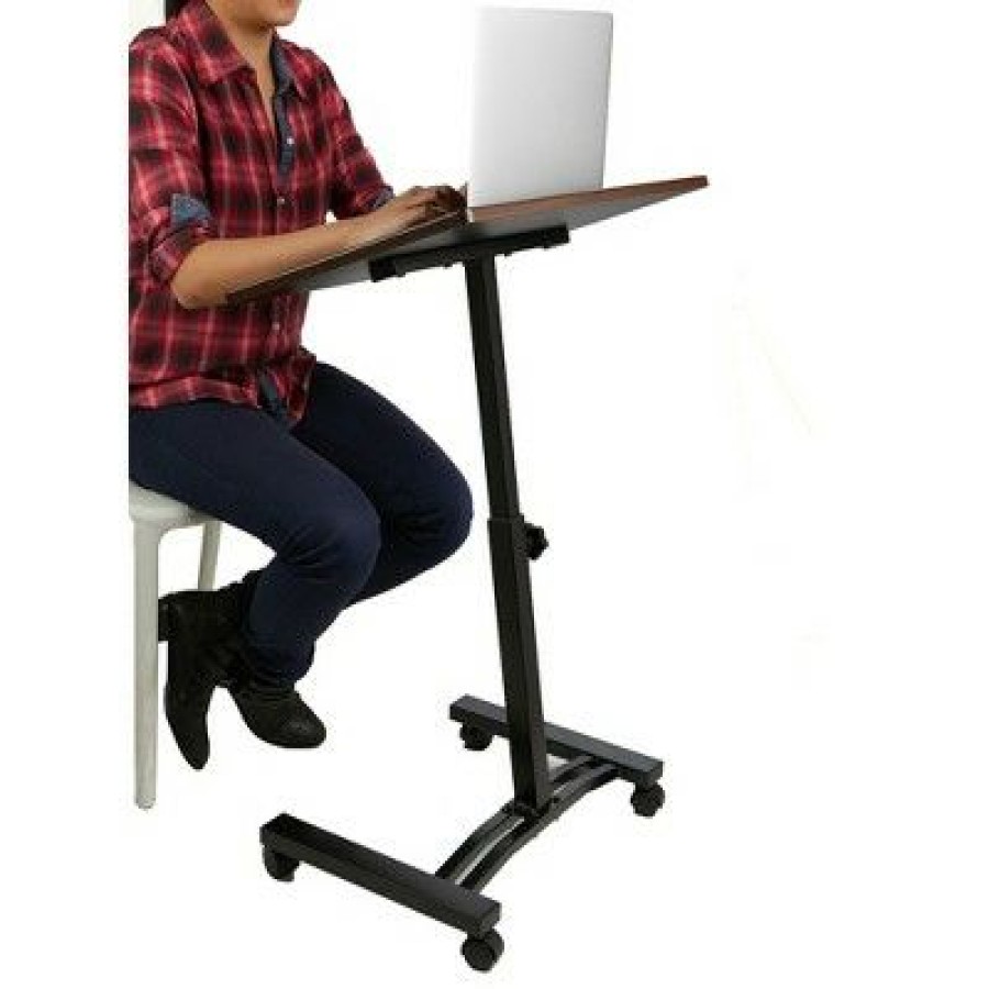 Computer Desks * | Mind Reader Adjustable Standing And Sitting Laptop Cart, Black