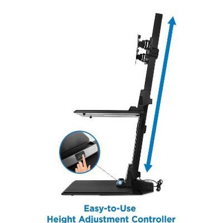 Executive Desks * | Mount-It! 1.4 -21.1 Electric Standing Desk Converter Motorized Height Adjustable Sit Stand For Dual