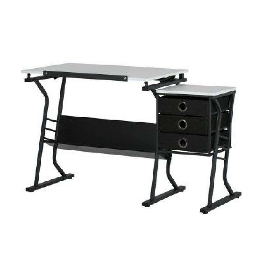 Drafting Tables * | Studio Designs Eclipse Hobby Table With Stool Black/White